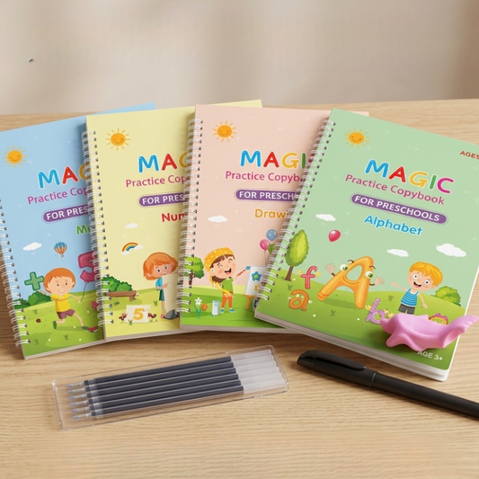 MagicFade™ Reusable Learning Books – Magic Handwriting Practice Set for Kids